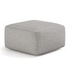 SIMPLIHOME Nate Square Pouf - 20 inch Wide Upholstered Handwoven Cotton Ottoman in Patterned Grey Melange, Boho Footstool or Extra Seating for Living Room with Artisanal Texture, Assembled - color: Patterned Grey Melange, style: Cotton Pouf