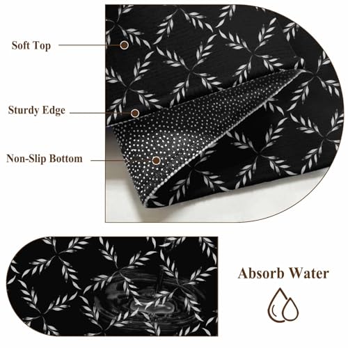 White Diamond Lattice 2x3 Small Rug for Entryway Kitchen Front Door, Black Retro Plaid Texture Washable Throw Rug Absorbent Non-Slip Indoor Floor Mat for Kitchen Entrance Dog Home Office Decor - color: Black, size: 2' x 3' (Rectangular)