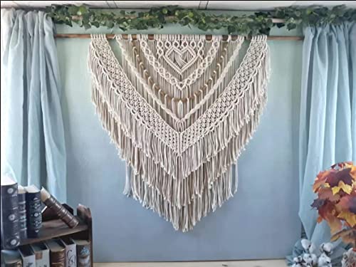 Macrame Cord 10mm x 33Yards (99Feet), Natural Cotton Macrame Rope - 3 Strands Twisted Macrame Cotton Cord for Wall Hanging, Plant Hangers, Crafts, Gift Wrapping and Wedding Decorations - color: Natural Color, size: 10mm x 33yards