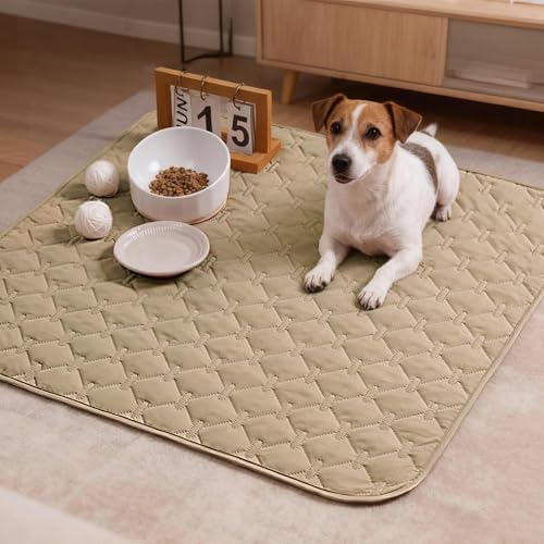 gogobunny 100% Double-Sided Waterproof Dog Bed Cover Pet Blanket Sofa Couch Furniture Protector for Puppy Large Dog Cat, Reversible (30x30 Inch (Pack of 1), Dark Beige/Light Beige) - color: Dark Beige/Light Beige, size: 30x30 Inch (Pack of 1)