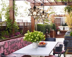 AECBUY, Clear PVC Star Ceiling Hanging Droplight Retro Style Black Metal Pendant Lamp Industrial Plug in Light to for Dining Room Living Bedroom, ddct210929B04 - color: Black-transparent