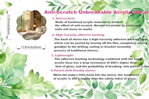 Flower Acrylic Mirror Anti-Scratch Unbreakable Shatterproof HD Tempered Wall Decorative Mirrors for Home Children's Rooms Kindergarten Themed Restaurant(Flower 2,11.81"x11.81") - color: Flower 2