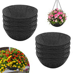 Riare 8 Pack 14 Inch Round Fabric Planter Basket Liner- Hanging Basket Liners Replacement Coco Fiber Liner Alternative for Hanging Basket Flowers (Prevent Birds from Nesting) - size: 14inch