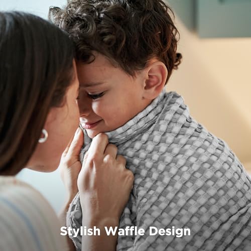 Bedsure Cooling Cotton Waffle Oversized King Blanket - Lightweight Breathable Blankets Rayon Derived from Bamboo for Hot Sleepers, Luxury Throws for Bed and Sofa, Grey, 120x96 Inches - color: Grey, size: Oversized King (120" X 96")