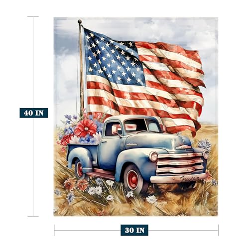 YeeJu Patriotic Throw Blanket for Baby Small 4th of July Memorial Day Fourth of July Blanket for Toddler Swaddle Soft Fleece Blanket Red White Blue Star Independence Veteran Day Blanket 30x40 - color: Flag-10, size: 30"x40"