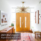 31in Modern Gold Sputnik Chandelier 4-Light Mid-Century Starburst Chandelier Light Fixture Over Table Large Satellite Chandeliers for Dining Room Foyer Entryway Kitchen Bedroom Living Room E12 - color: Golden 31" 4-Light