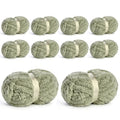 10 Pack Jumbo Chenille Yarn for Crocheting, #10 Super Bulky Baby Soft Yarn for Hand Knitting, 220 yds /70.5 oz Fluffy Chunky Knit Throw Blanket Yarn (Sage Green) - color: Sage Green