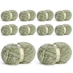 10 Pack Jumbo Chenille Yarn for Crocheting, #10 Super Bulky Baby Soft Yarn for Hand Knitting, 220 yds /70.5 oz Fluffy Chunky Knit Throw Blanket Yarn (Sage Green) - color: Sage Green