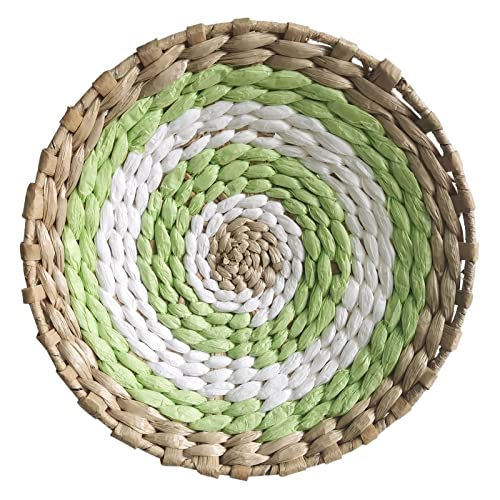 Ochine Woven Wall Basket Set Hanging Seagrass Baskets Boho Wall Basket Decor Wall Hanging Baskets Wicker Rattan Wall Decor Decorative Handmade Round Woven Wall Sculptures for Living Room Bedroom - color: E, size: 20CM
