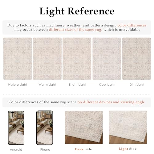 2x3 Washable Neutral Area Rug for Entryway Beige Non Slip Soft Thin Throw Rug Floral Durable Low Pile Carpet Modern Stain Resistant Door Mat for Living Room Laundry Kitchen Office Playroom - color: Accent | Beige Multi, size: 2'x3'