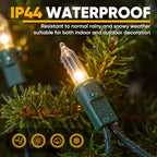 50-Count White Christmas Lights with Green Wire, 13FT Incandescent Bulbs Mini String Lights Connectable for Indoor, Christmas Tree, Outdoor, Classroom, Party, Garland, Xmas - color: Warm White,Green Wire