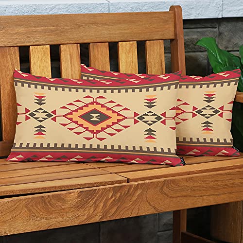 EKOBLA Vintage Ethnic Pattern Oblong Throw Pillow Covers Tribal Print American Aztec Boho Geometric Decorative Home Throw Cushion Cases for Couch Sofa Bedroom Cotton Linen 12x20 Inches - color: Multi-bs02, size: 20" x 12" (Pack of 1)