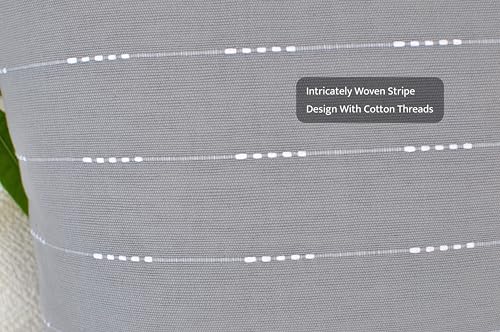 Contemporary Luxury Cotton Pillow Covers 20 x20 inches Gray/Woven Loom Stripe Pattern Modern Cushion Covers/Simple Throw Pillow Cases for Living Room Sofa, Couch, Bed, Set of 2 - color: Gray, size: 20" x 20" (Pack of 2)