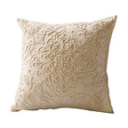 DOKOT Embroidery Throw Pillow Covers Square Cushion Case 100% Cotton with Zipper for Home Decorative 20x20 inches(50x50cm) Beige - size: 20" x 20" (Pack of 1)