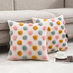 Holibeat Fluffy Dot Pillow Covers Decorative Throw Pillowcases Pack of 2 (Pink Blue Orange, 18" x 18" (Pack of 2)) - size: 18" x 18" (Pack of 2)