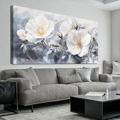 Canvas Wall Art Decor Black and White Wall Art Decorations Vintage Flower Wall Art Prints Wall Art Pictures for Living Room Canvas Art Wall Decor Artwork for Walls Bedroom Office Decor 20" X 40" - color: XY-01D, size: 40"L x 20"W