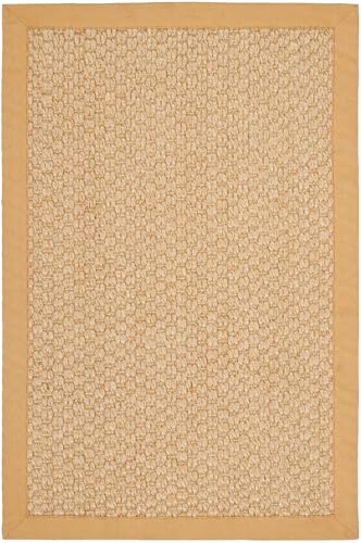 SAFAVIEH Area Rug 2x3 - Natural Fiber Collection - Maize, Sisal, Woven Design with Border (NF525F) - color: Maize, size: 2' x 3' (Rectangular)