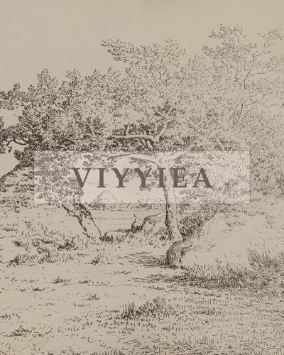 VIYYIEA Extra Large Canvas Wall Art, 36x54 Inch Vintage Landscape Sketch, Neutral Antique Nature Wall Decor for Living Room or Bedroom, Above Sofa - color: Dancing Tree Shadows
