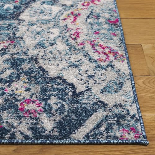 SAFAVIEH Madison Collection Runner Rug - 2'3" x 8', Blue & Grey, Boho Chic Glam Paisley Design, Non-Shedding & Easy Care, Ideal for High Traffic Areas in Living Room, Bedroom (MAD600M) - color: Blue/Grey, size: 2'3" x 8' (Runner)