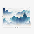 EMMTEEY Mountain Tapestry Wall Art - Mountains in Fog Landscape for Bed 60X40 - Present for Families