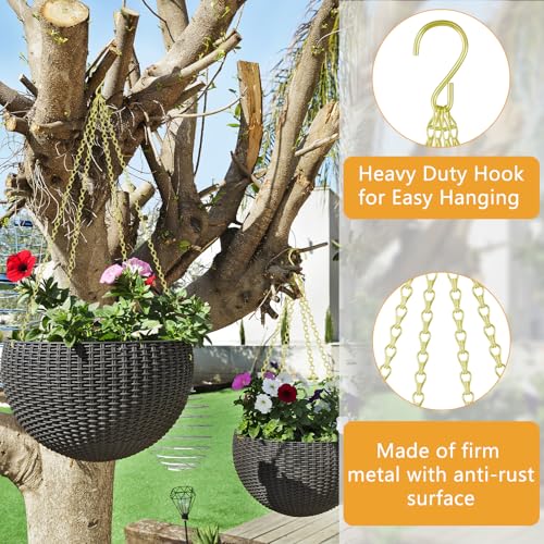 garini 3 Pack, 23 Inch Hanging Baskets Chain, Gold Hanging Chains with Hooks Flower Pot Chain Replacement Plant Hangers for Planters, Bird Feeders and Lanterns - color: Gold, size: 3P