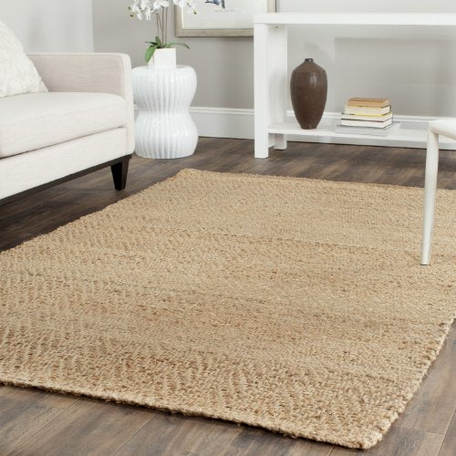 SAFAVIEH Natural Fiber Collection Accent Rug - 3' x 5', Natural, Handmade Farmhouse Fringe Jute, Ideal for High Traffic Areas in Entryway, Living Room, Bedroom (NF731A) - size: 3' x 5' (Rectangular)