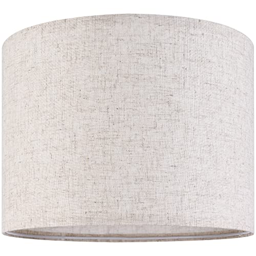 GO&SO Natural Linen Medium Drum Lamp Shades 13" Top x 13" Bottom x 10" High (Spider) Modern Beige Gray Lampshade for Table Lamps Bedside Lamps -Assembly Required - By GO&SO - color: Oatmeal Linen, size: 13*13*10 inch-1 Pack