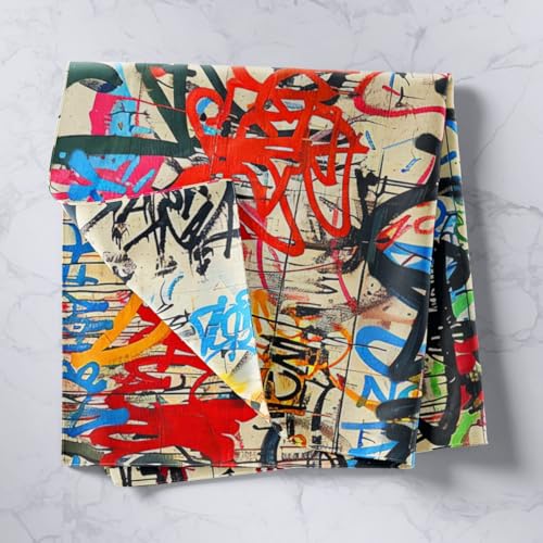 Manfei Graffiti Tapestry Wall Hanging for Bedroom Living Room Modern Fashion Design Wall Blanket Tapestries, Medium 59.1 x 59.1 Inches - color: WT6454, size: 59.1"L x 59.1"W
