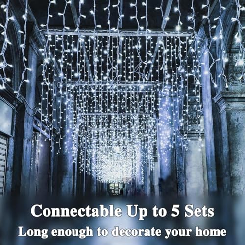 66 FT 200 LED Christmas String Lights Outdoor/Indoor, Extendable Twinkle Fairy Lights Waterproof Clear Wire with 13 Modes for Garden Bedroom Patio Christmas Tree Decorations (Cool White) - color: Cold White, size: 200LED
