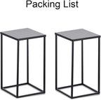 Black Plant Stand Pedestal Stand - 2 Pcs Metal Plant Stand, 15.75in Tall Flower Stand Vase Flower Holder, Wedding Centerpieces for Table, Corner Planter Pot Rack for Living Room, Home, Patio Decor