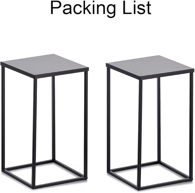 Black Plant Stand Pedestal Stand - 2 Pcs Metal Plant Stand, 15.75in Tall Flower Stand Vase Flower Holder, Wedding Centerpieces for Table, Corner Planter Pot Rack for Living Room, Home, Patio Decor