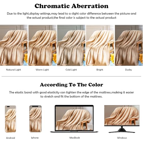 NEWCOSPLAY Super Soft Twin Blanket Brown Premium Silky Flannel Fleece Leaves Pattern Lightweight Bed Blanket All Season Use (Brown, Twin(60"x80")) - color: Brown, size: Twin(60"x80")