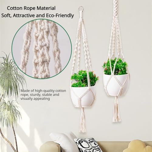 Macrame Plant Hanger Indoor Hanging Planter Basket, Decorative Flower Pot Holder, for Indoor Outdoor Boho Home Decor - color: White, size: Style1