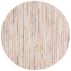 SAFAVIEH Cape Cod Collection Area Rug - 6' Round, Natural/Rust, Geometric Design, Ideal for High Traffic Areas in Living Room, Bedroom, Dining (CAP151P) - color: Natural/Rust, size: 6' (Round)