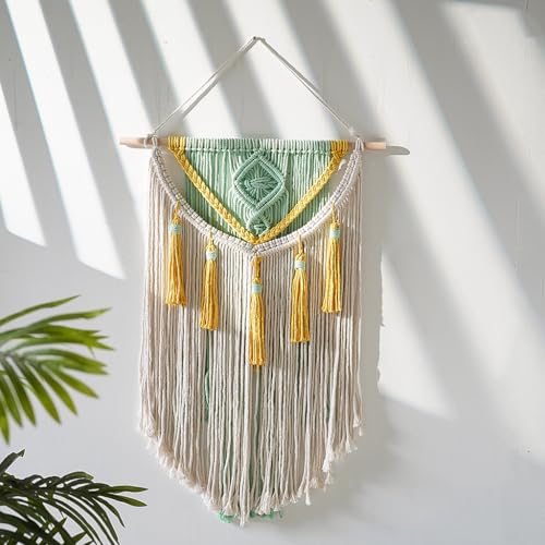BMIDRUT Macrame Wall Hanging Boho Home Decor Handmade Macrame Tapestry Woven Decoration for Bedroom Living Room Apartment Dorm Gallery 18x28 Inch (A) - color: A