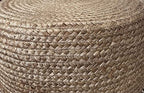 Jute Pouf Ottoman | Footrest Pouf | Hand Braided - Round Boho Pouffe - for Living Room, Bedroom, Nursery (20"x20"x10") Natural - color: Natural, size: 20"D x 20"W x 10"H