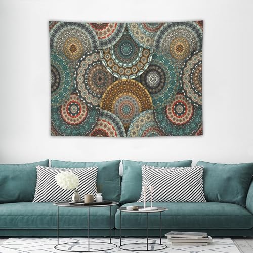 KANEPE Mandala Abstract Tapestry Indian Boho Hippie Pattern Wall Hanging Tapestries Home Decor for Living Room Bedroom Apartments Farmhouse Dorm,40inx30in (102×76cm)【Small】 - color: Boho-1, size: 40Wx30L