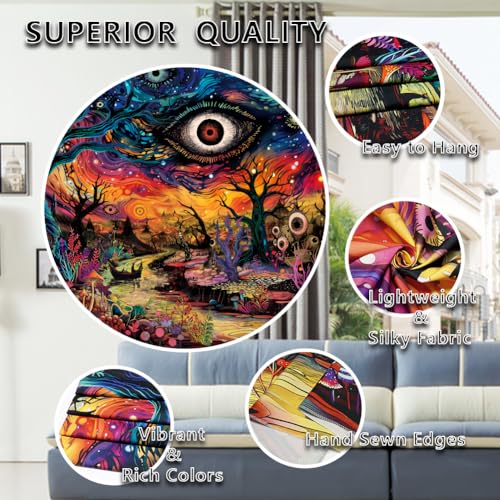 Dermijer Evil Eyes Tapestry Trippy Eye Tapestries Psychedelic Forest Tapestry Hippie Mystic Nature Landscape Tapestries Abstract Aesthetic Wall Hanging Decor for Bedroom Home 78.7L x 59.1W - size: 78.7"L x 59.1"W