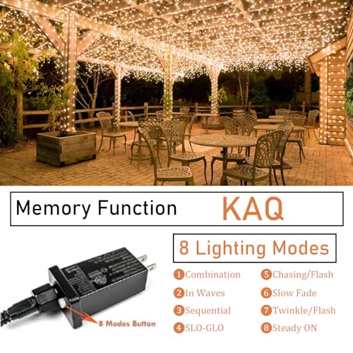 66FT 200LED Christmas String Lights Outdoor/Indoor, Extendable Twinkle Fairy Lights Waterproof Clear Wire with 8 Modes&Timer Function for Garden Bedroom Patio Christmas Tree Decorations (Warm White) - color: Warm White, size: 200LED