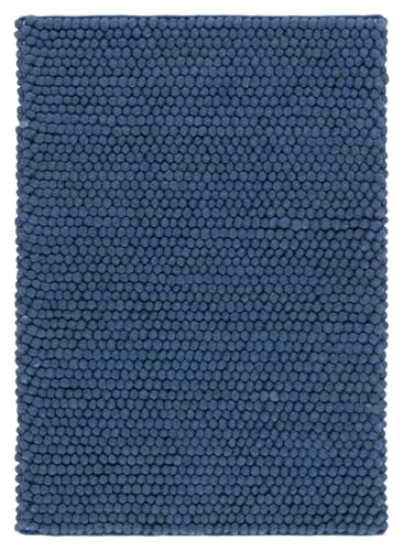 SAFAVIEH Natura Collection Accent Rug - 2' x 3', Navy & Blue, Handmade Wool Blend, Textured Design, Ideal for Hallway, Bedroom, Foyer (NAT620M) - color: Navy/Blue, size: 2' x 3' (Rectangular)