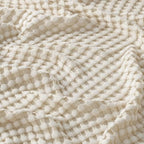 Bedsure Cooling Cotton Waffle Queen Size Blanket - Lightweight Breathable Blanket of Rayon Derived from Bamboo for Hot Sleepers, Natural, 90x90 Inches - color: 01 - Natural, size: Queen (90" X 90")