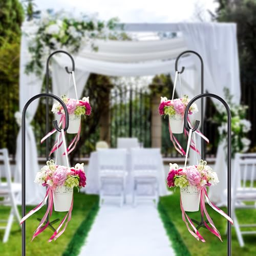 Ottsuls Shepherd-Hooks Adjustable for Bird-Feeder Lantern Plant-Hook Garden-Stake - Plant Stand Hanger for Outdoor Flower Basket, Bird Feeder Hanger Weddings Décor - size: 60 Inch, style: B-2 Pack