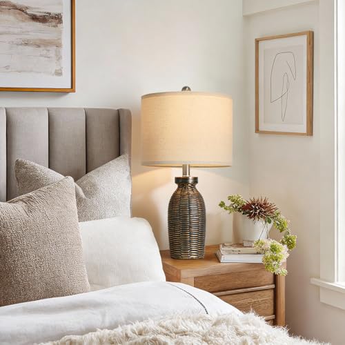 22.75" Table Lamps for Living Room Small Lamps for Bedroom Bedside Lamps Set of 2 Boho Lamps for Night Stands Nightstand Lamp Farmhouse Vintage Rustic Modern Side End Table Lamp Light Home Deco Gifts - color: Black & Gold