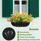 2PCS 36Inch Upgraded Planter Basket Liners Fabric Window Box Liners Felt Trough Planter Liner Black Flower Basket Liner Non-Woven Hanging Plant Liner for Planters Garden Fence - Avoid Bird Nesting - size: 2PCS 36 Inch
