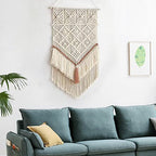 BMIDRUT Hanging Macrame Tapestry Dream Catchers Hand Woven Tapestries Boho Wall Art Decor Home Wall Decor Wall Pediment - size: 30"L x 18"W