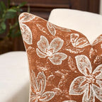 Yangest Flower Pillow Cover 12 x 20 Inches, Nature Chenille Rectangle Throw Pillow Cover Soft Luxury Neutral Accent Couch Pillow Cover for Living Room Bedroom, Rust - color: Rust, size: 20" x 12" (Pack of 1)