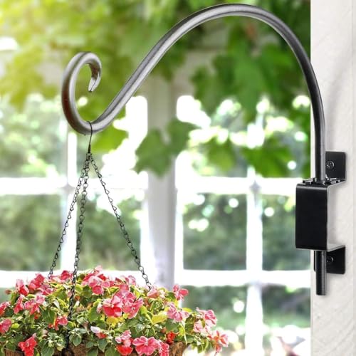 Lifyzoon 2-Pack 12-Inch Swivel Plant Hanger Bracket, 50lbs Heavy Duty Metal Wall Hook for Hanging Planters, Wind Chimes, 180° Rotating Bird Feeder for Outdoor Fence, Indoor Deck Post - size: 12"-2PCS