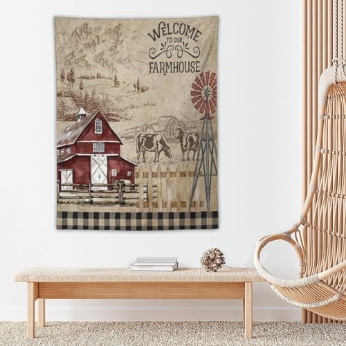 Farm Tapestry,Rustic Farmhouse Western Wildlife Country Farm Animal Wall Hanging Tapestries Home Decor Art Kids Boys Girls Adults Home Room Decor 30"x40" - color: Farm-1, size: 40"L x 30"W