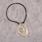 Leather Necklace for Women Long Boho Pendant Hippie Choker Necklace Bohemian Layered Leather Rope Wooden Jewelry Gifts - style: Chunky Boho Long Necklace
