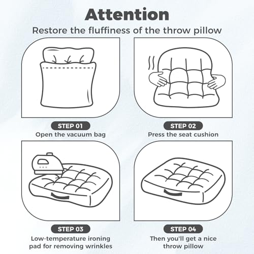 Navy Blue Tufted Floor Cushions with Carry Handle, 18x18 Inch Set of 2, Non-Slip Chair Pads for Yoga Meditation and Floor Pillow Living Room - color: Navy Blue